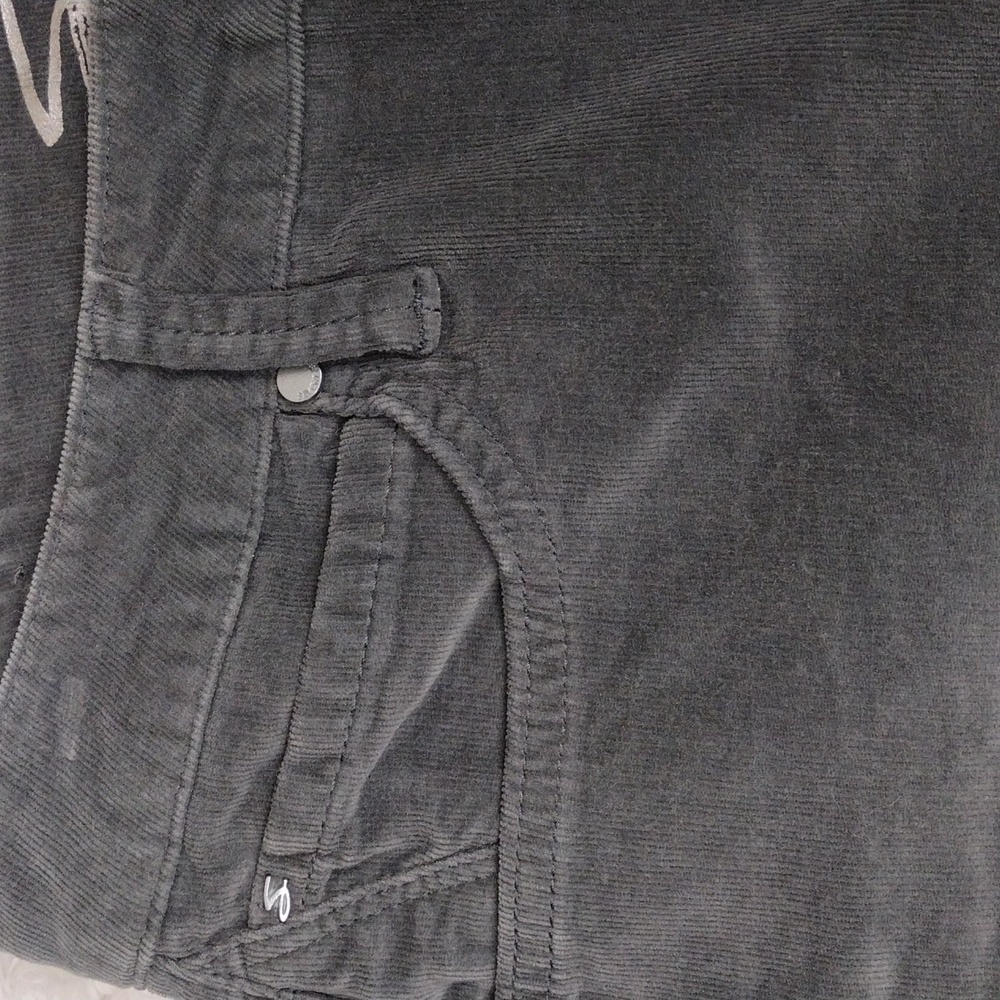 Seven7 Gray Velvet Five Pocket Zipper Front  Ultra High Rise Skinny Leg Pant - Picture 6 of 15